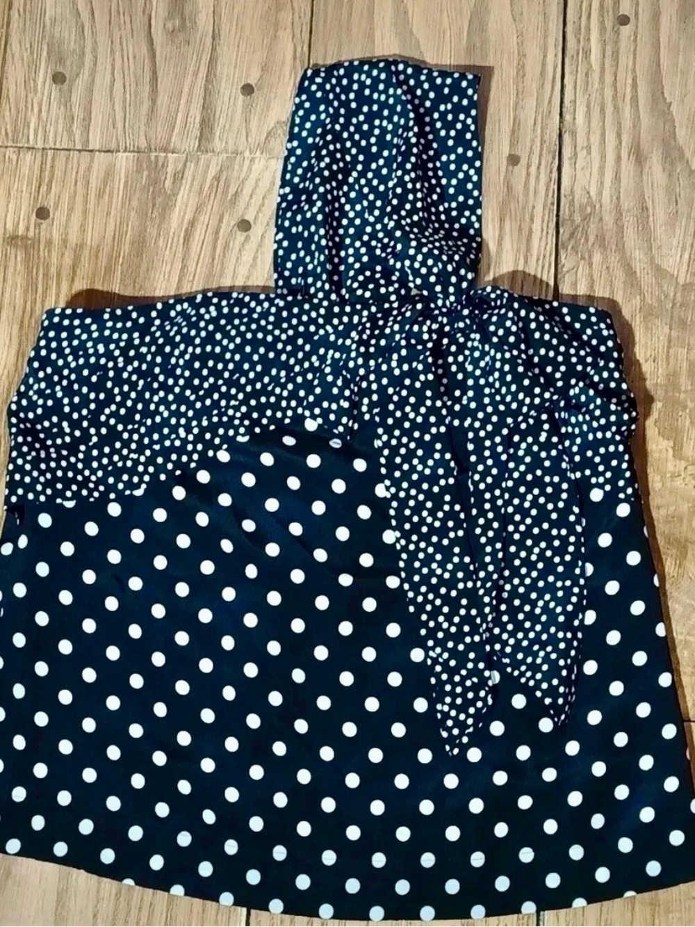 J. Crew Black and White Polka Dot One-Shoulder silk top - Picture 3 of 6